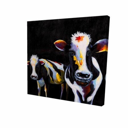 FONDO 16 x 16 in. Two Funny Cows-Print on Canvas FO2789301